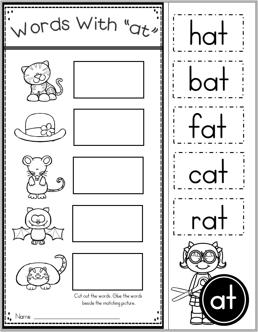 Kindergarten Word Family Worksheets Free