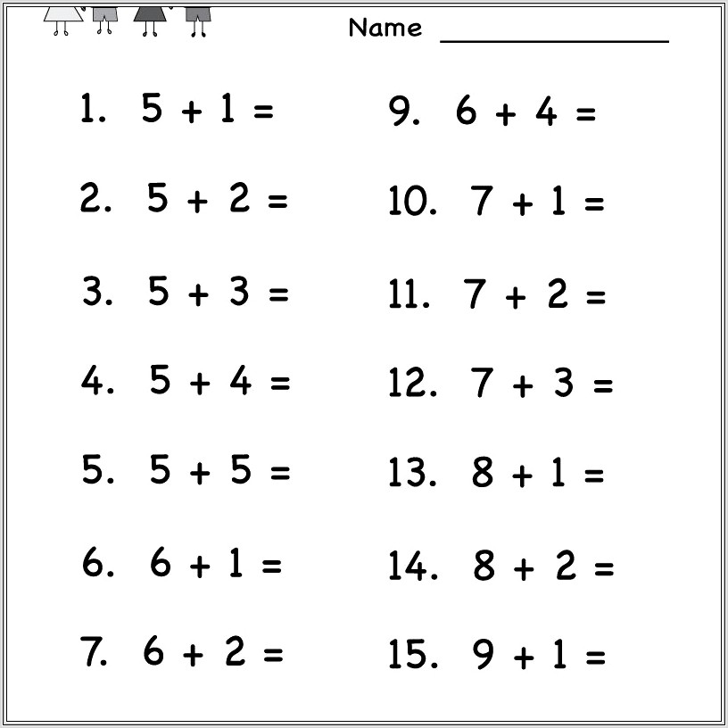 Kindergarten Worksheet Addition And Subtraction