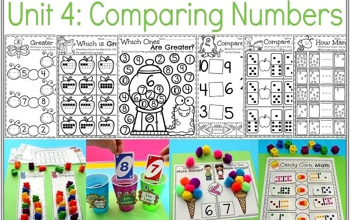 Kindergarten Worksheet Comparing Numbers