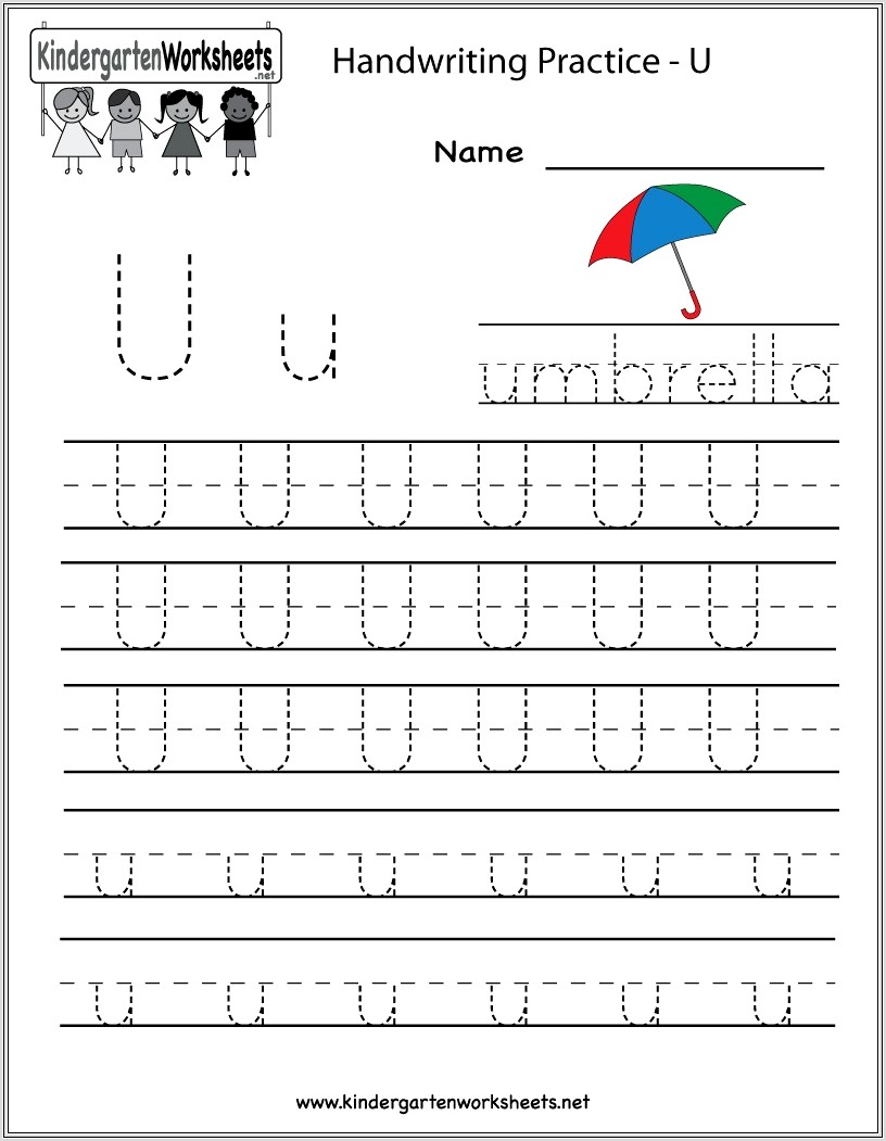Kindergarten Worksheet Letter U