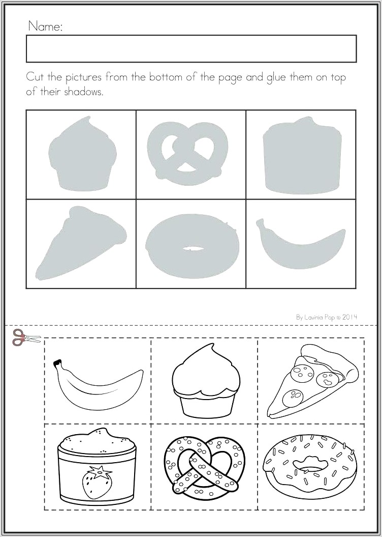 Kindergarten Worksheet On Food