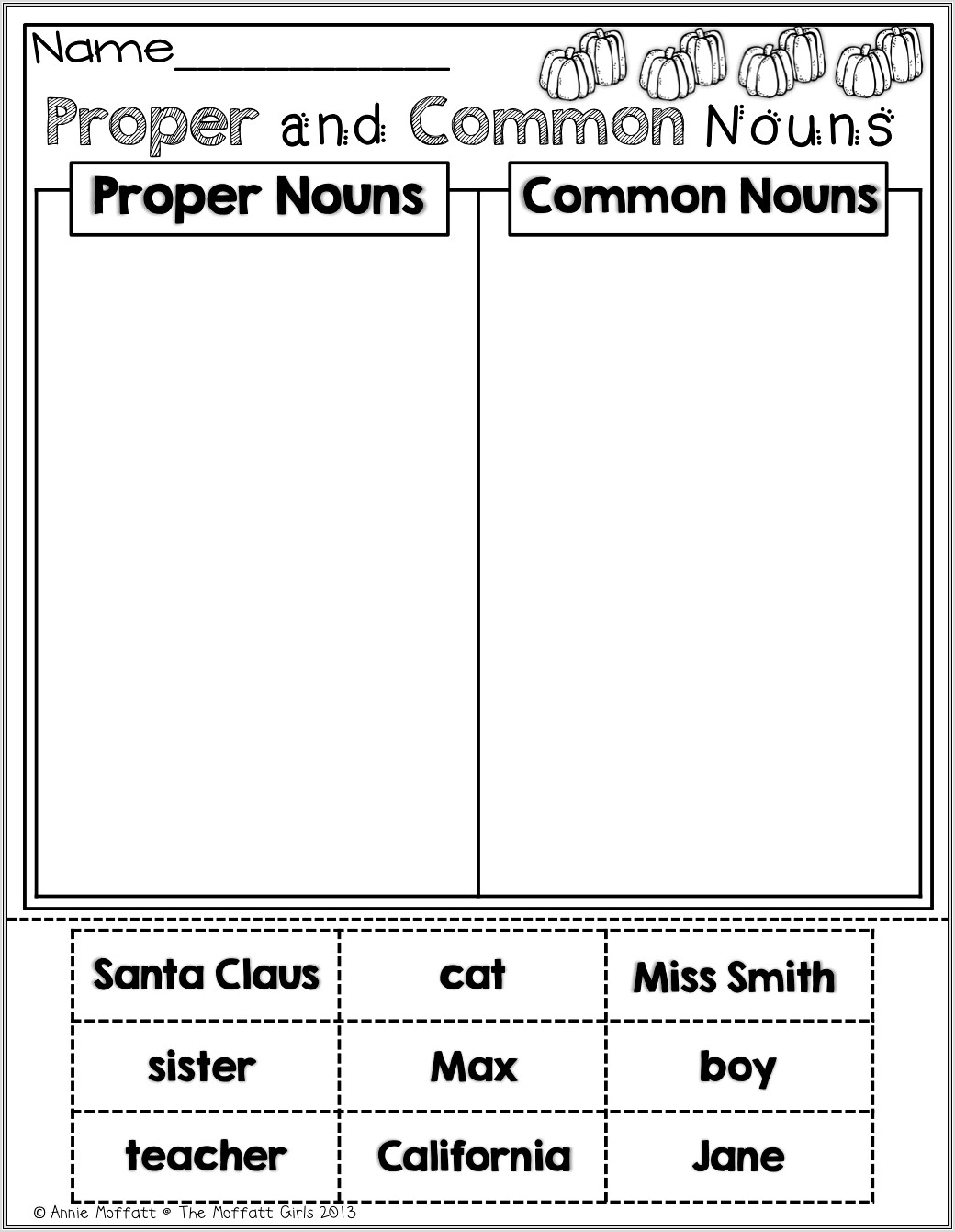 Kindergarten Worksheet On Nouns