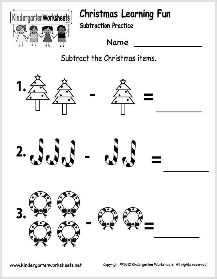 Kindergarten Worksheet On Subtraction