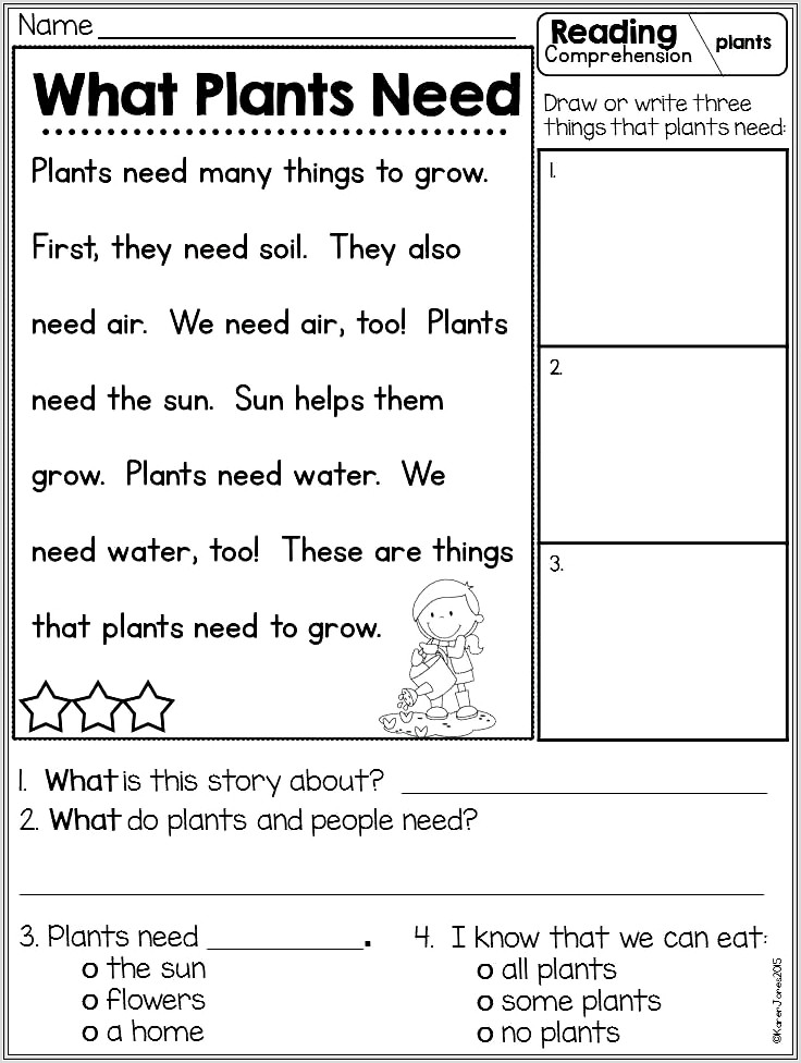 Kindergarten Worksheets About Plants