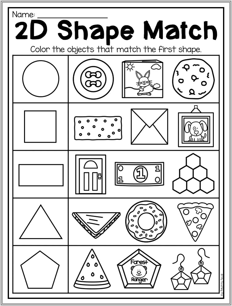 Kindergarten Worksheets About Shapes