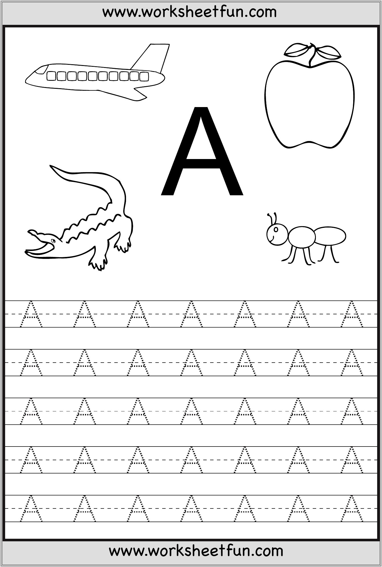 Kindergarten Worksheets Alphabet Tracing