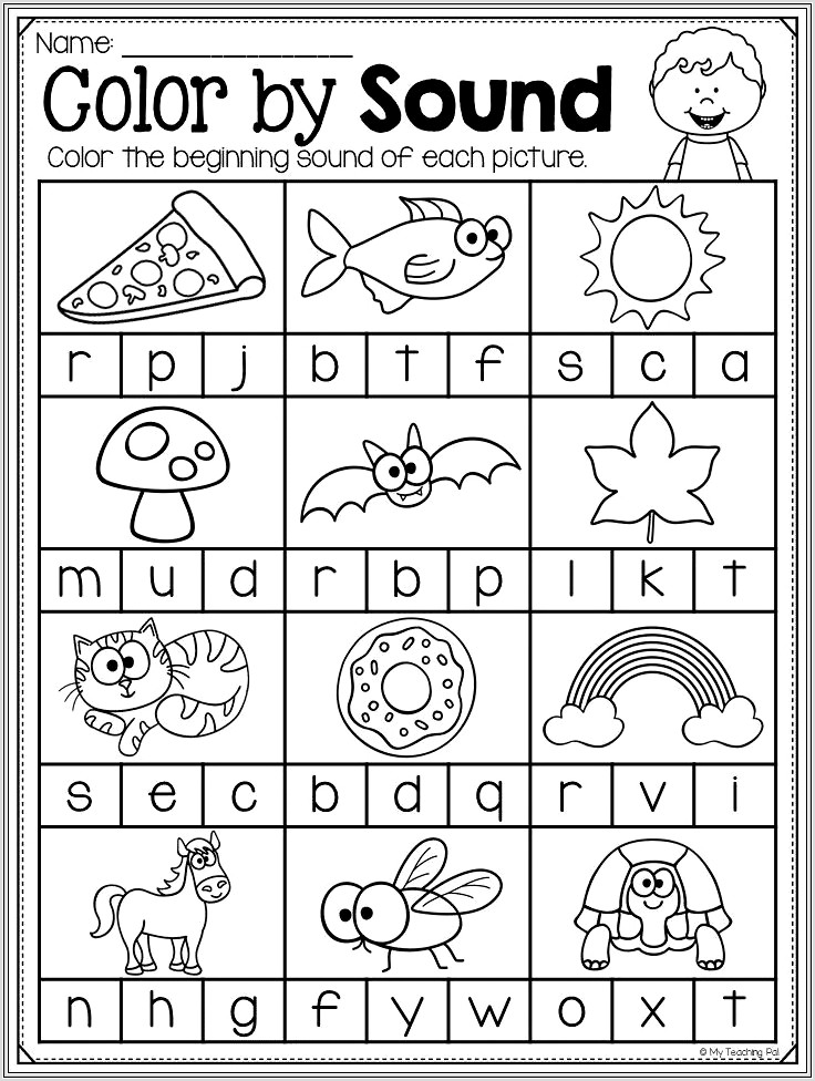 Kindergarten Worksheets Beginning Sounds