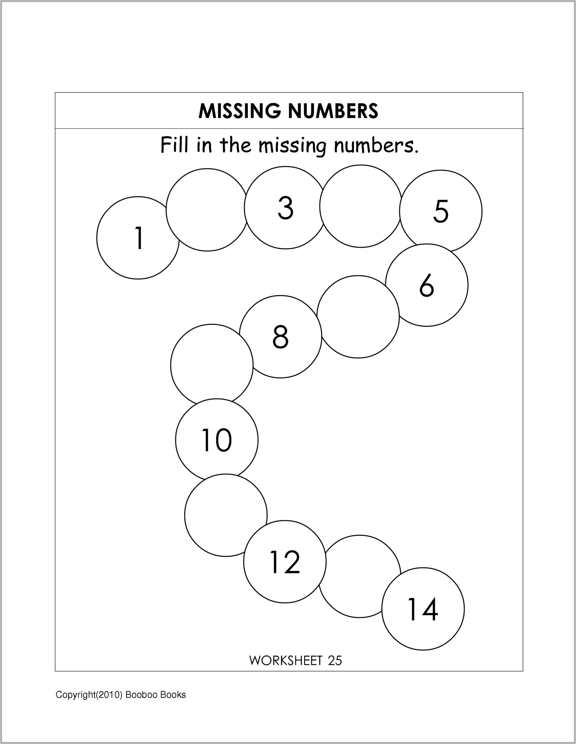 Kindergarten Worksheets For Numbers