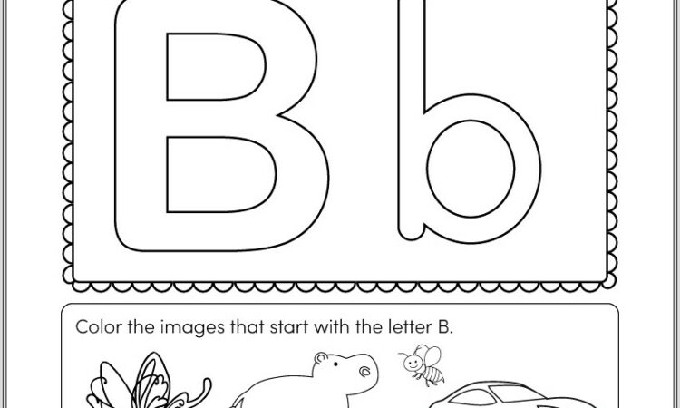 Kindergarten Worksheets Letter B