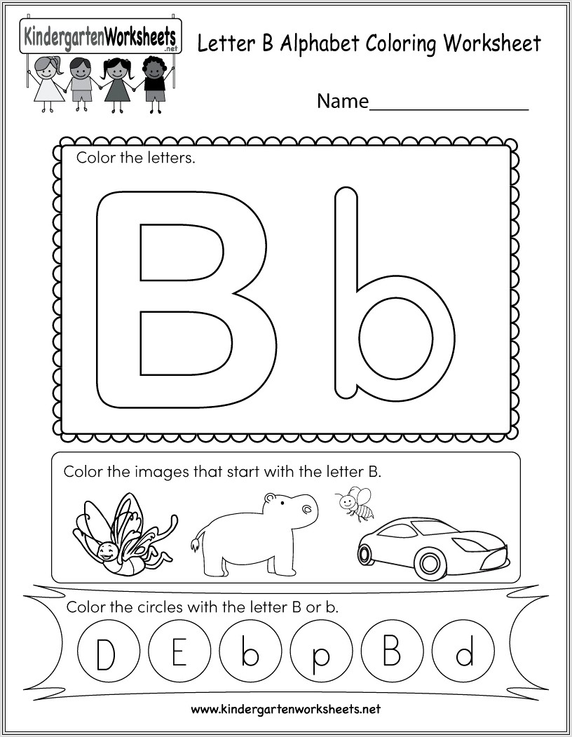 Kindergarten Worksheets Letter B