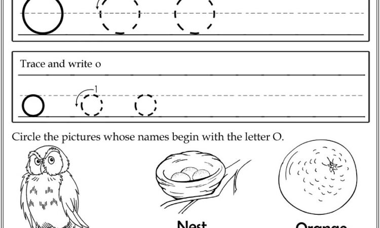 Kindergarten Worksheets Letter O