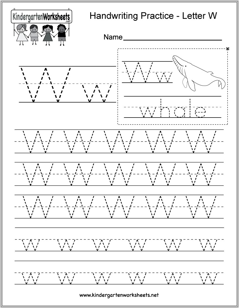 Kindergarten Worksheets Letter W