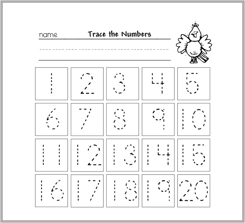 Kindergarten Worksheets Numbers 1 20