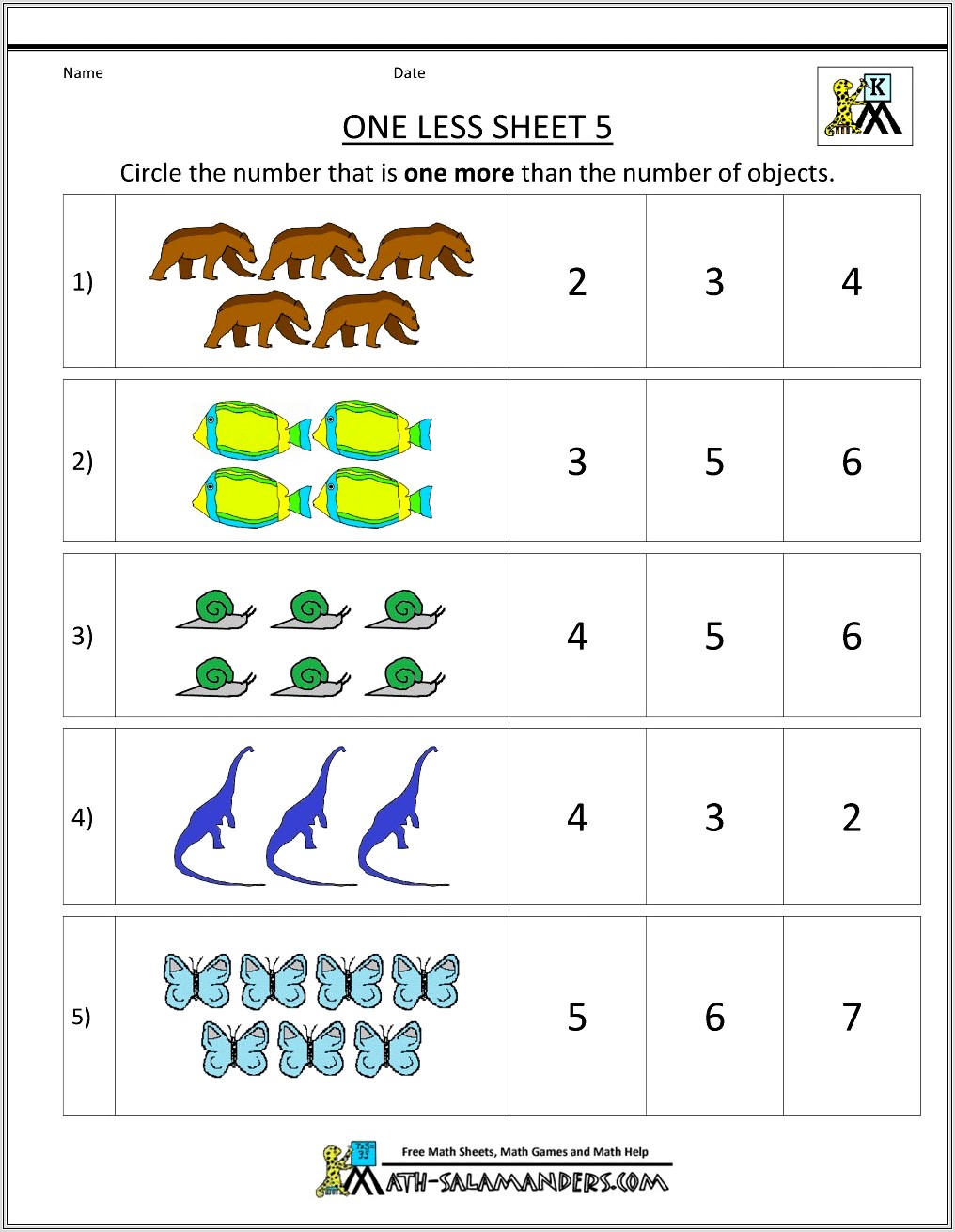 Kindergarten Worksheets On Numbers