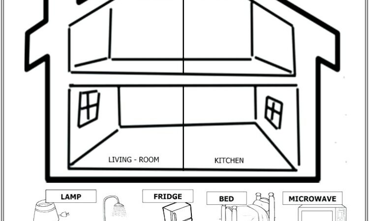 Kindergarten Worksheets Parts Of The House