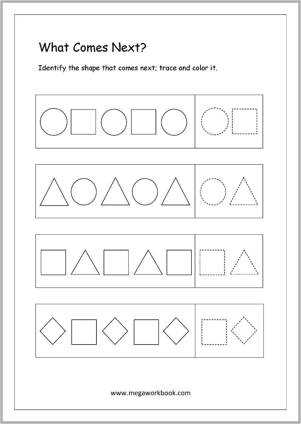 Kindergarten Worksheets Shapes And Colors