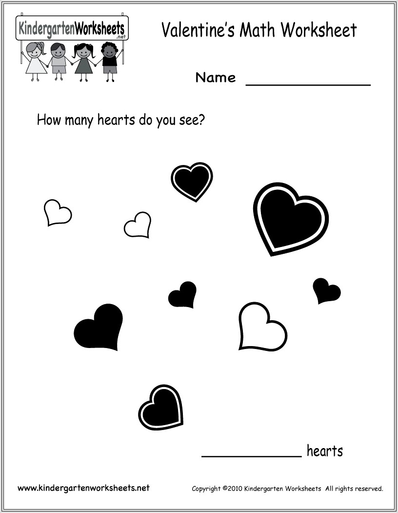 Kindergarten Worksheets Valentines Day