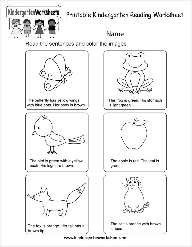 Kindergarten Worksheets With Pictures