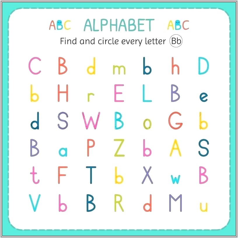 Kindergarten Worksheets With The Letter B