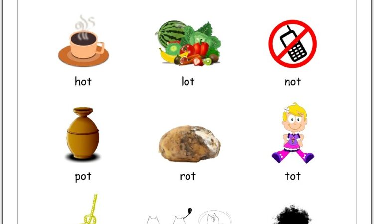 Kindergarten Worksheets Word Family