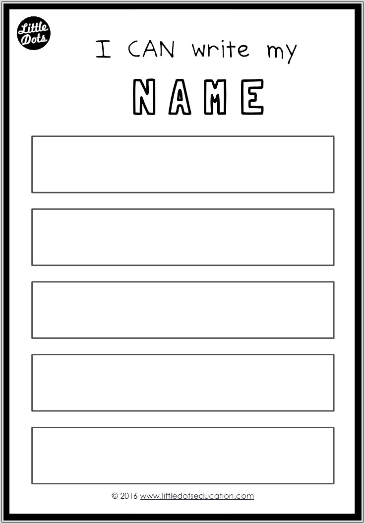 Kindergarten Writing Your Name Worksheet