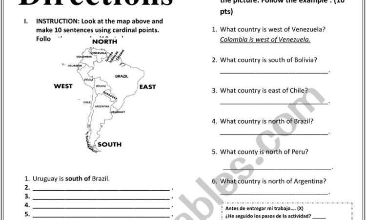 Label Cardinal Directions Worksheet