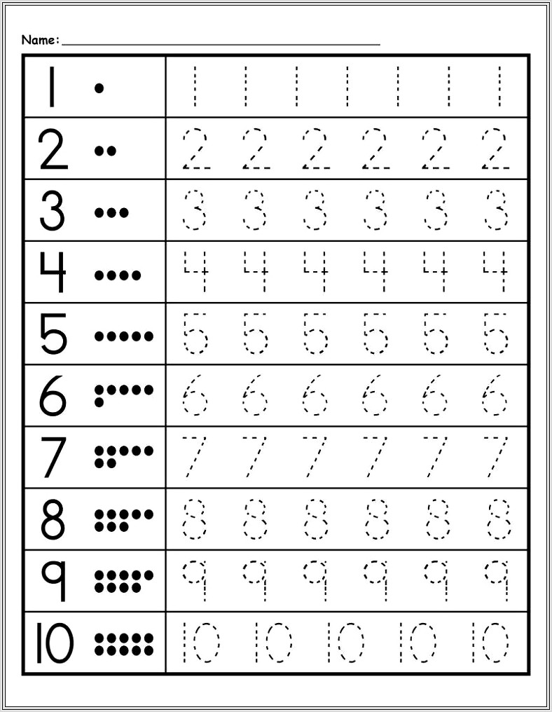 Learning Numbers Worksheets 1 10