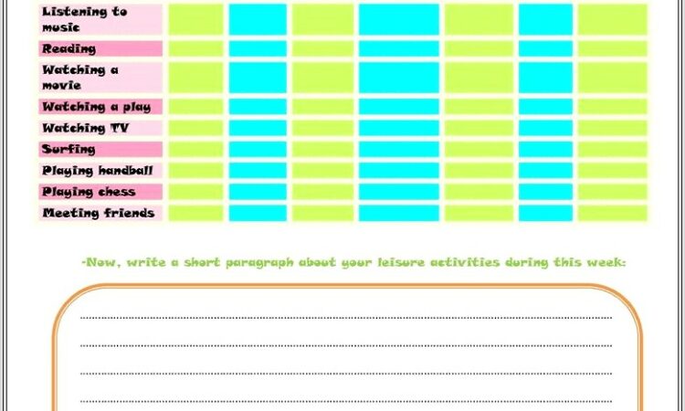 Leisure Time Esl Worksheets