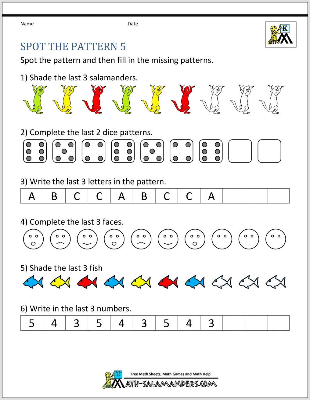 Level 5 Number Patterns Worksheet
