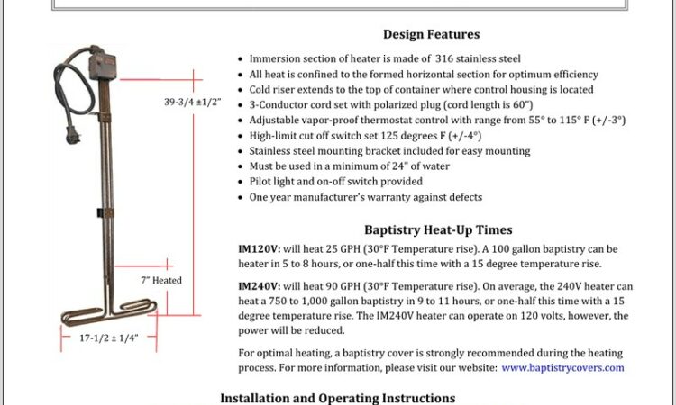 Little Giant Baptistry Heater Wiring Diagram