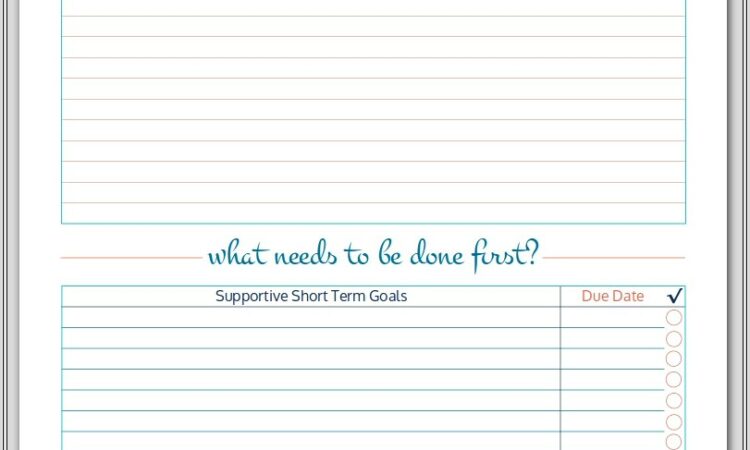 Long Term Goal Setting Worksheet