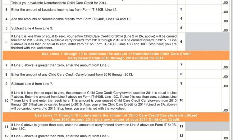 Louisiana Earned Income Credit Worksheet 2015