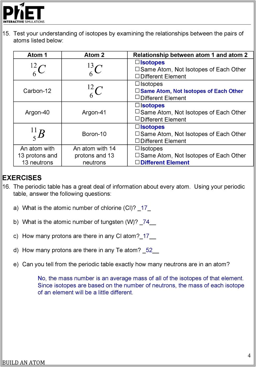 Make Your Own Periodic Table Worksheet Answers