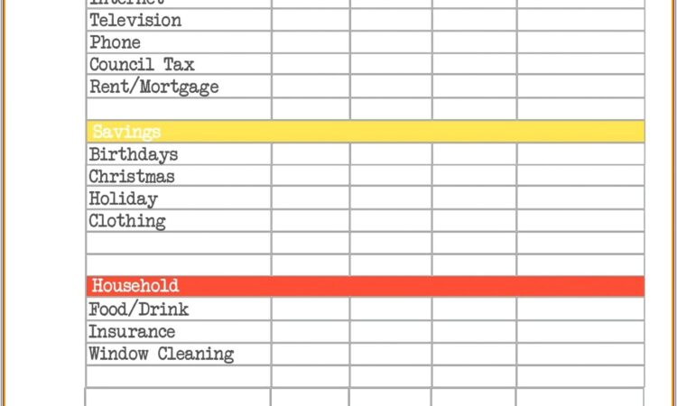 Making Home Budget Worksheet