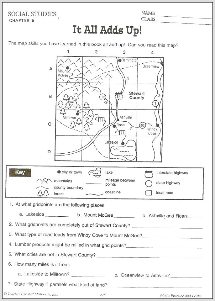 Map Worksheet First Grade