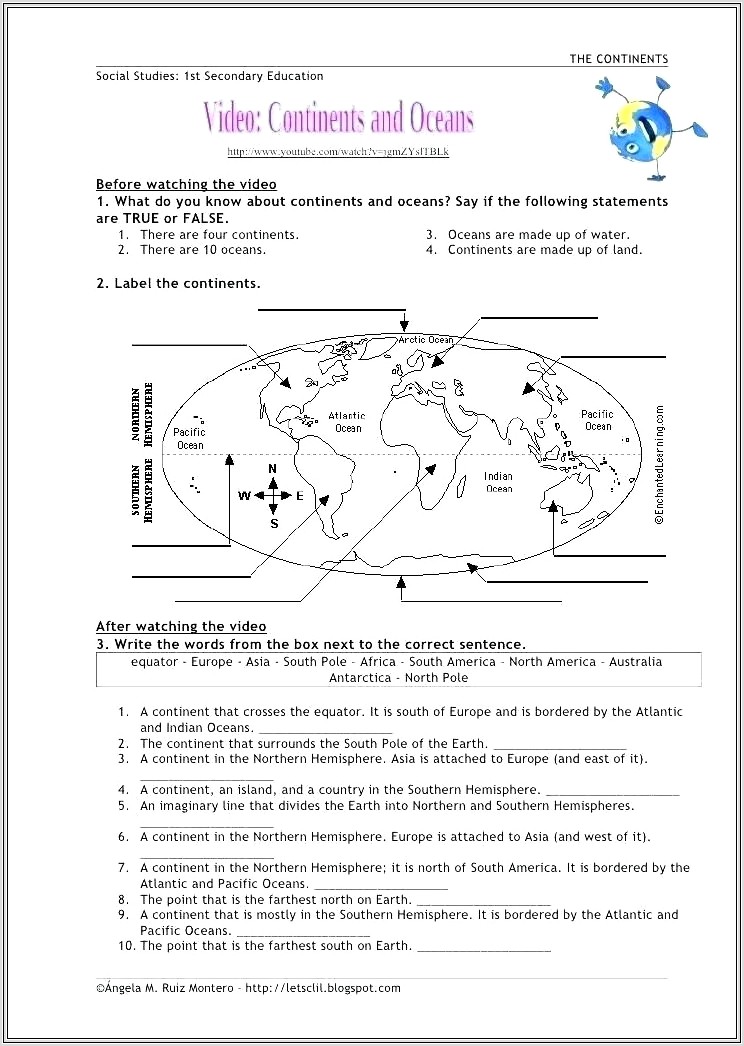 Map Worksheet Third Grade