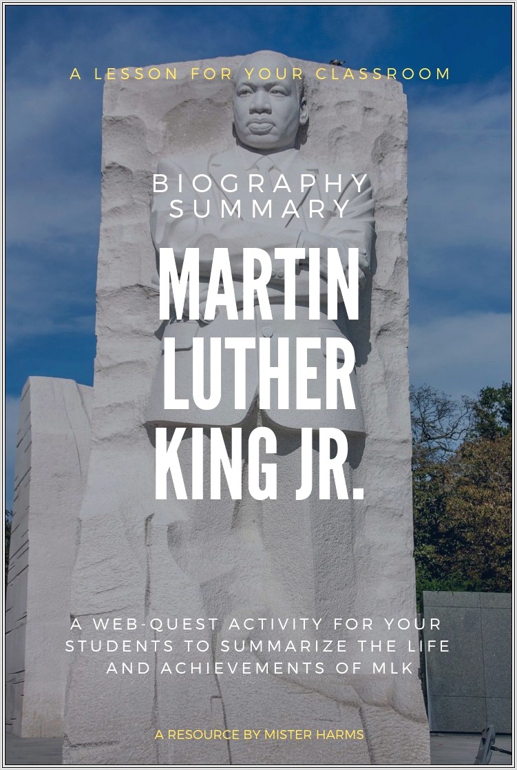 Martin Luther King Jr Biography Lesson Plan