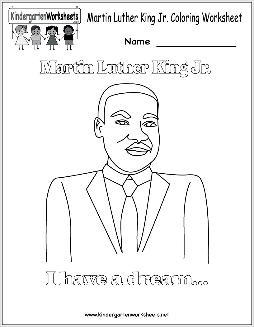 Martin Luther King Jr Coloring Worksheet
