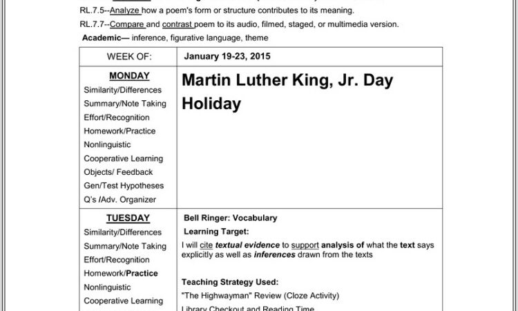 Martin Luther King Jr Library Lesson Plans