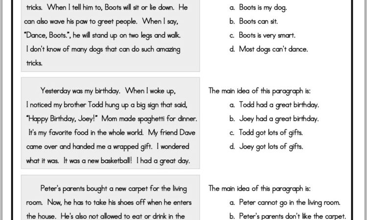 Martin Luther King Jr Main Idea Worksheet