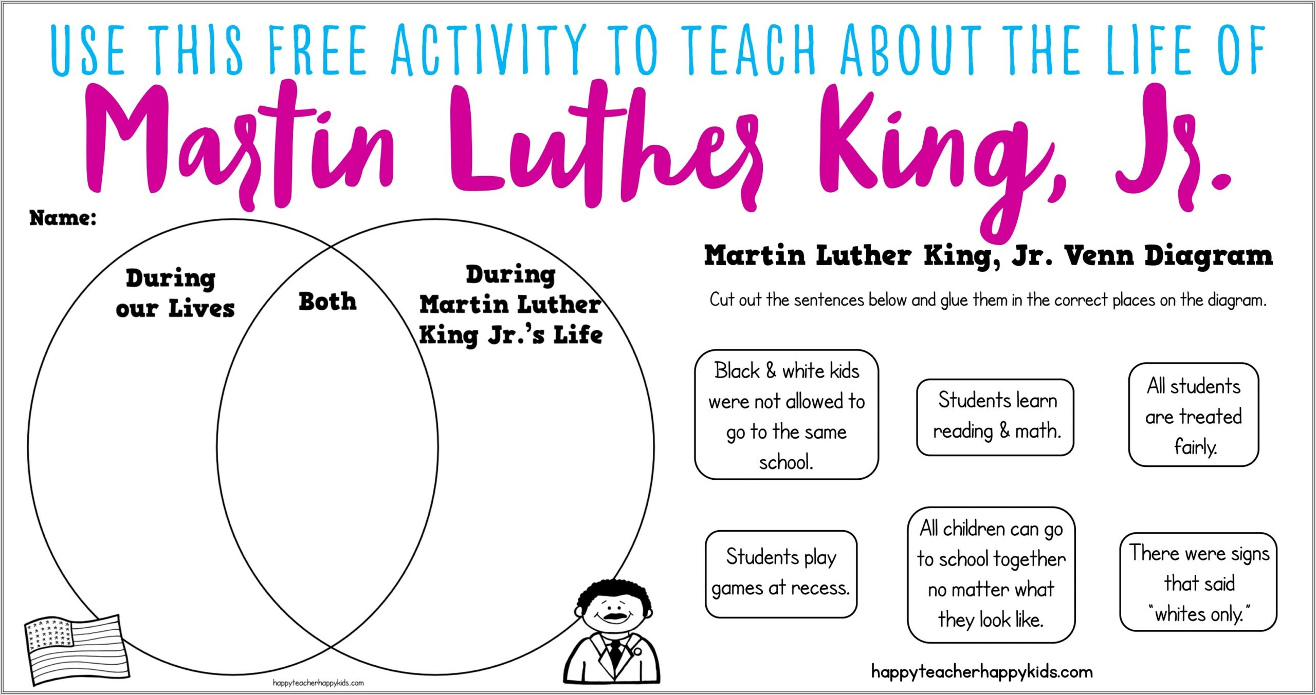 Martin Luther King Jr Printables First Grade