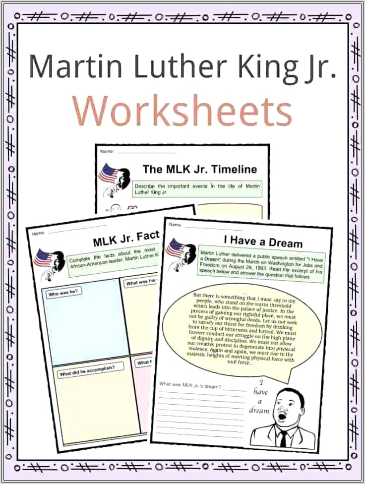 Martin Luther King Jr Worksheet First Grade