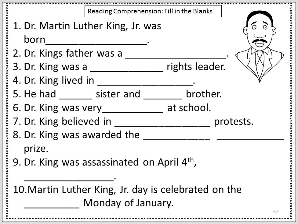 Martin Luther King Jr Worksheet Pdf