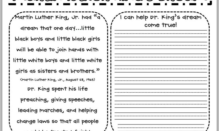 Martin Luther King Jr Worksheets Third Grade