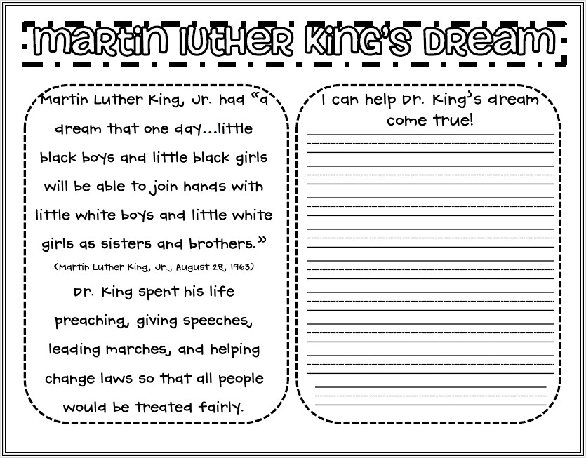 Martin Luther King Jr Worksheets Third Grade