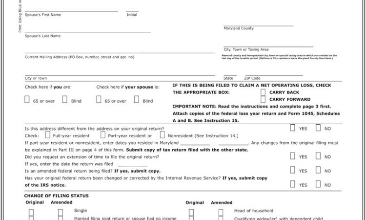 Maryland Local Earned Income Credit Worksheet