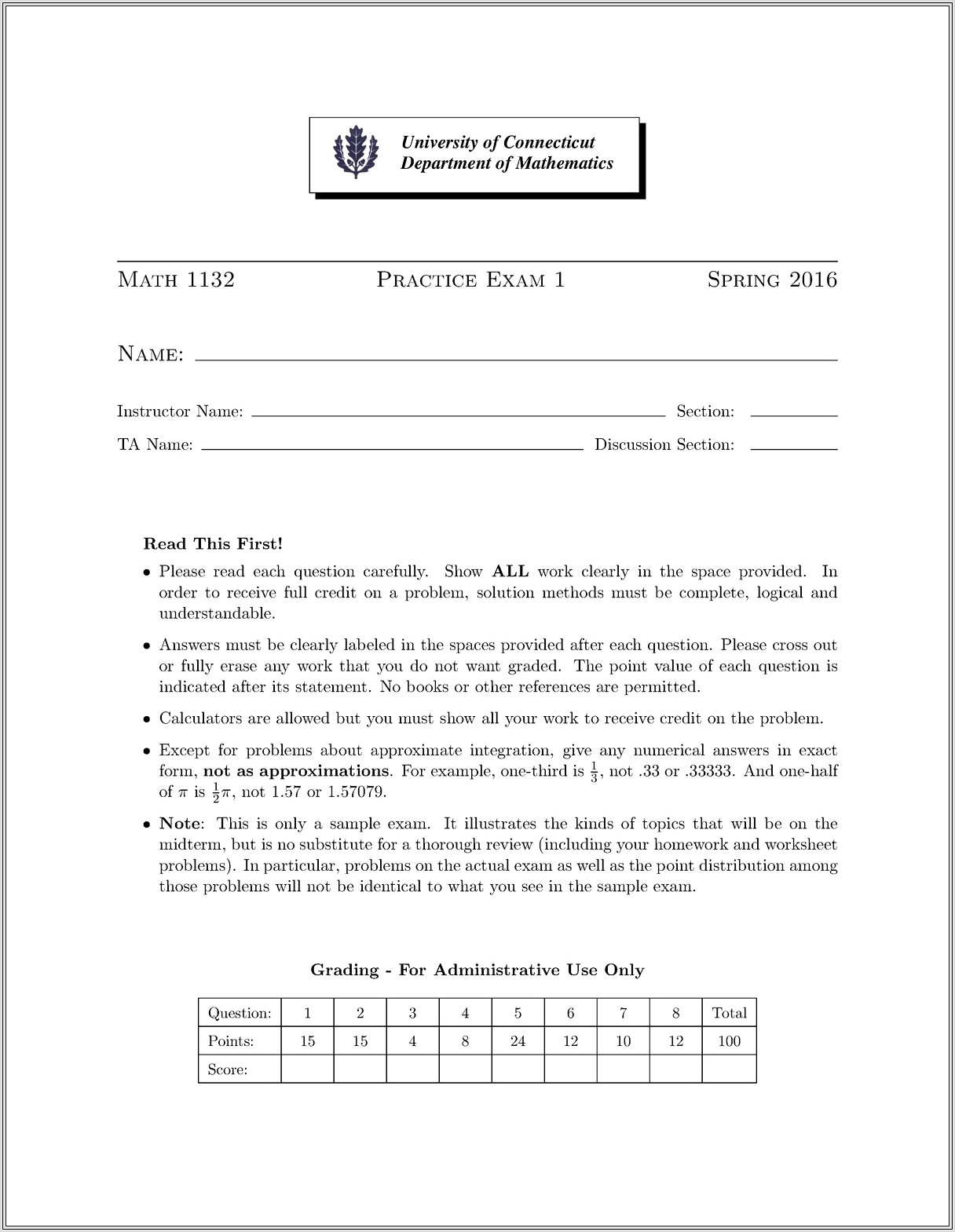 Math 1132q Worksheet U Substitution Answers