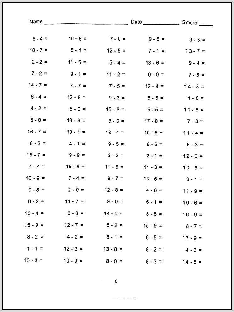 Math Addition Worksheet Up To 20