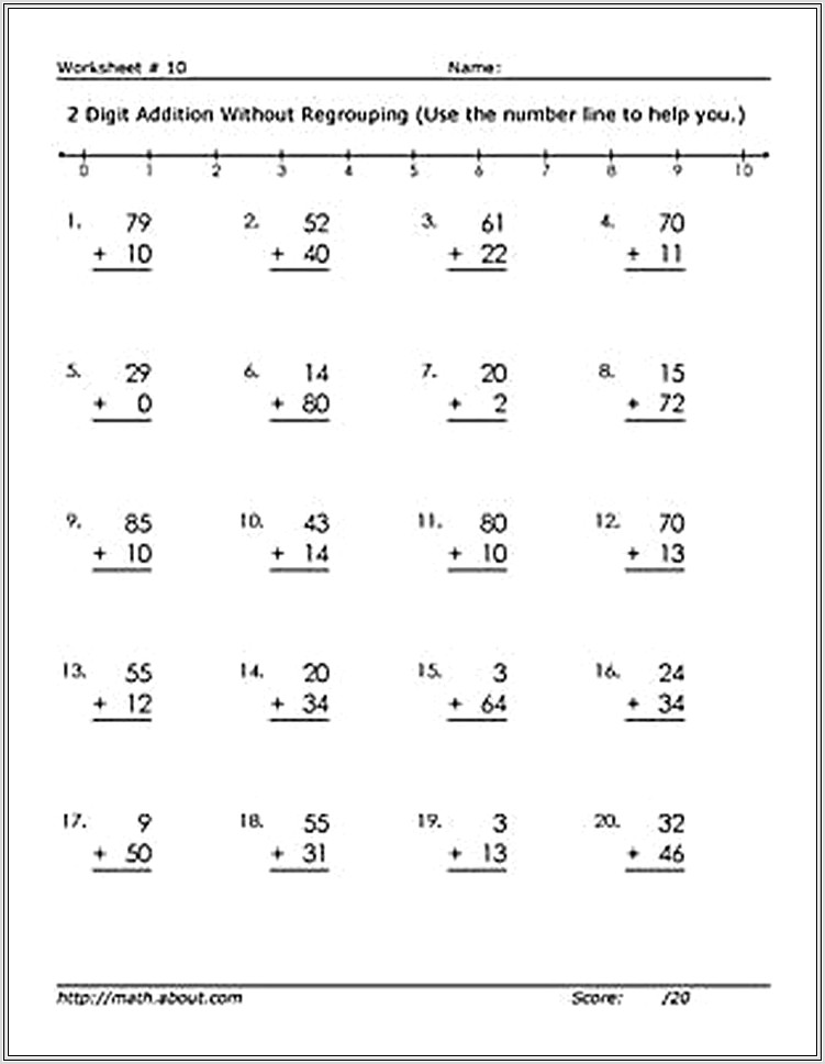 Math Addition Worksheets Double Digit