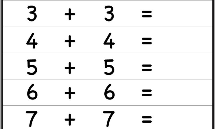 Math Addition Worksheets Doubles